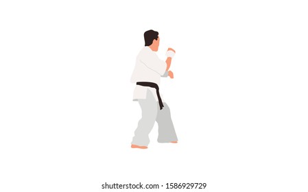 Karate sportsman vector isolated illustration