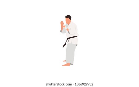 Karate sportsman vector isolated illustration