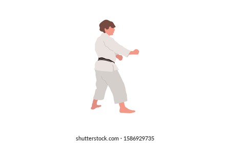 Karate sportsman vector isolated illustration