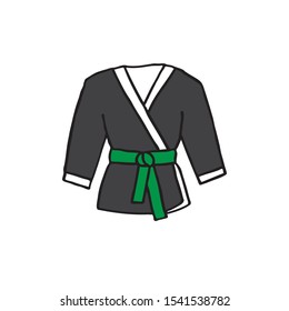 karate suit doodle icon, vector illustration