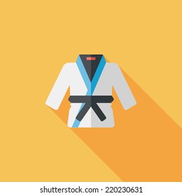 Karate Suit Flat Icon With Long Shadow,eps10