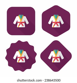 Karate suit flat icon with long shadow, eps10