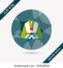 Karate suit flat icon with long shadow,eps10