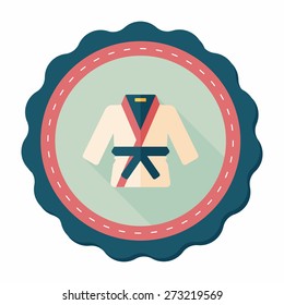 Karate suit flat icon with long shadow,eps10