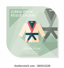 Karate suit flat icon with long shadow,eps10