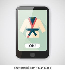 Karate suit flat icon with long shadow,eps10
