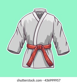 Karate suit icon. Cartoon vector illustration.