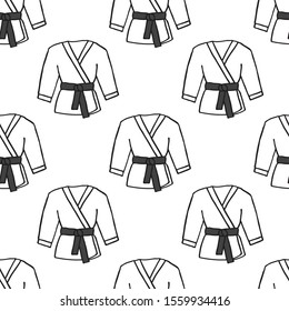 karate suit seamless doodle pattern, vector illustration