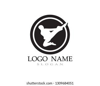 Karate and taekwondo logo fight vector black