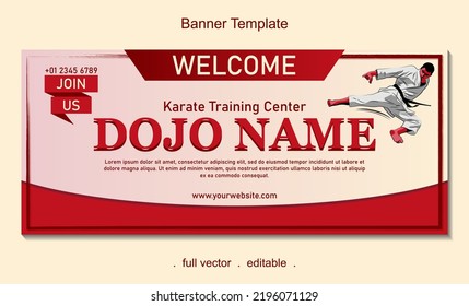 Karate training center welcome banner template