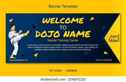 Karate training center welcome banner template