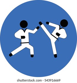 Karate training sport icon