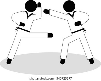 Karate training sport icon