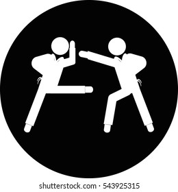 Karate training sport icon