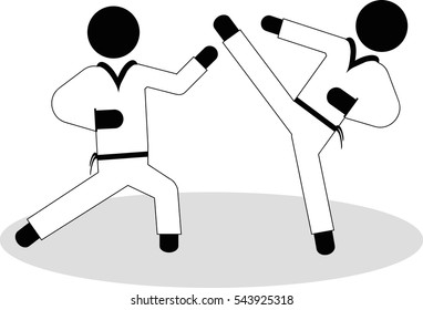 Karate training sport icon