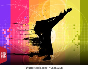 Karate training, vector