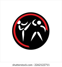 karate training vector logo design 