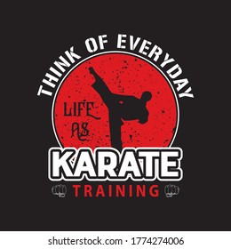 Karate t-shirt design with punch vector.