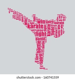 karate typography 3d text word art karate vector illustration word cloud 