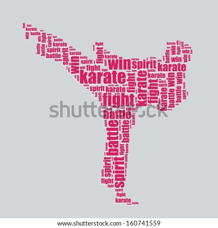 karate typography 3d text word art karate vector illustration word cloud 