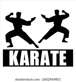 Karate Typography T-shirt Design Vector, Taekwondo martial arts illustration, combat sport Design Sublimation
