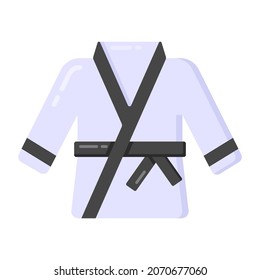 Karate Uniform, Flat Icon Of Karate Gi