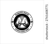 Karate uniform logo design vector