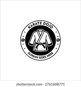 Karate uniform logo design vector