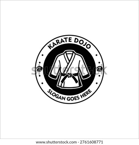 Karate uniform logo design vector