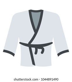 Karate uniform represents martial art clothing