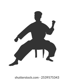 Karate en Vector, estilo plano. Deportista en Vector.