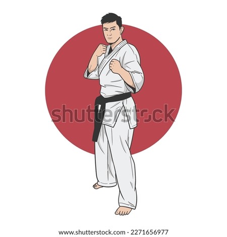 karate vector illustration. hand drawing