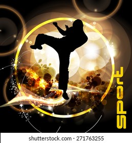 Karate. Vector illustration of warrior