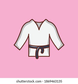 karate vector line flat icon