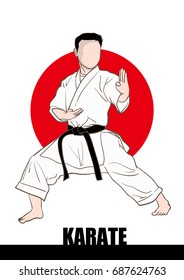 Karate image?man / Vector material of Japanese culture