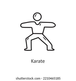 Karate Vector Outline Icon Design Illustration. Workout Symbol On White Background EPS 10 File