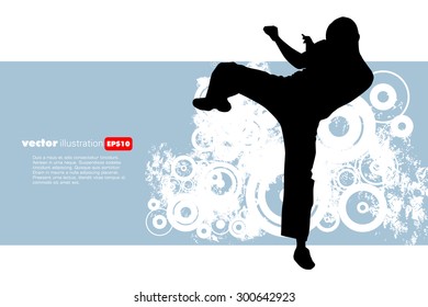 Karate warrior, vector
