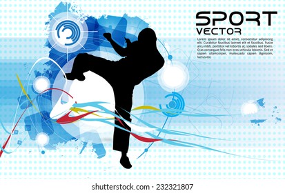 Karate warrior, vector illustartion