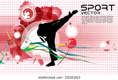 Karate warrior, vector illustartion