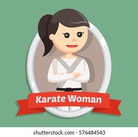 karate woman in emblem