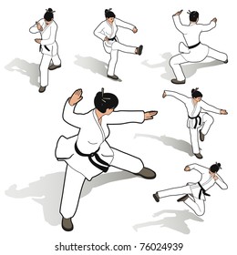 karate woman set