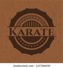 Karate wooden emblem. Vintage.