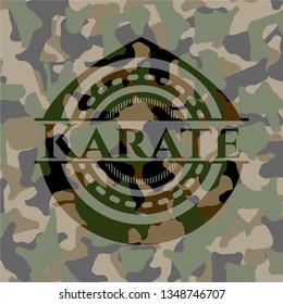 Karate written on a camouflage texture