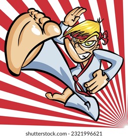 KARATECA DANDO UN KICK AND PUNCH