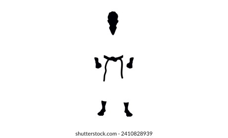 karateka in kimono, black isolated silhouette