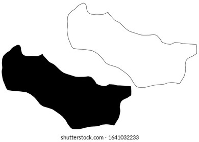 Karbinci Municipality (Republic of North Macedonia, Eastern Statistical Region) map vector illustration, scribble sketch Karbinci map