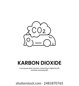 karbon dioxide from car thin outline icon vector design good for web and mobile app