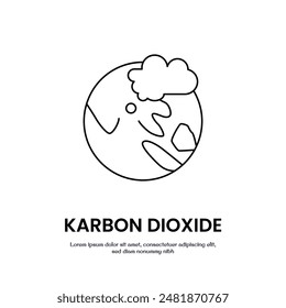 karbon dioxide at earth thin outline icon vector design good for web and mobile app