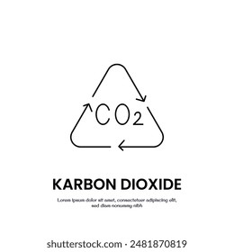 karbon dioxide recycling thin outline icon vector design good for web and mobile app