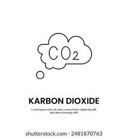 karbon dioxide thin outline icon vector design good for web and mobile app